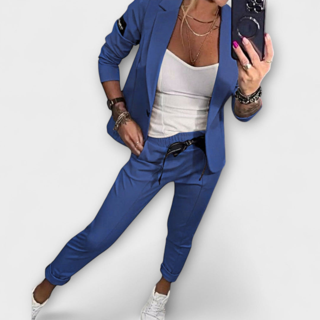 Vionna | Elegancka Kombinacja Koszuli, Kurtki i Spodni