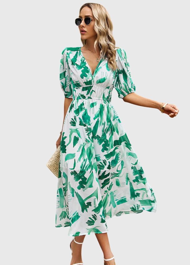 Merlina™ | Modelująca Kwiatowa Sukienka Midi