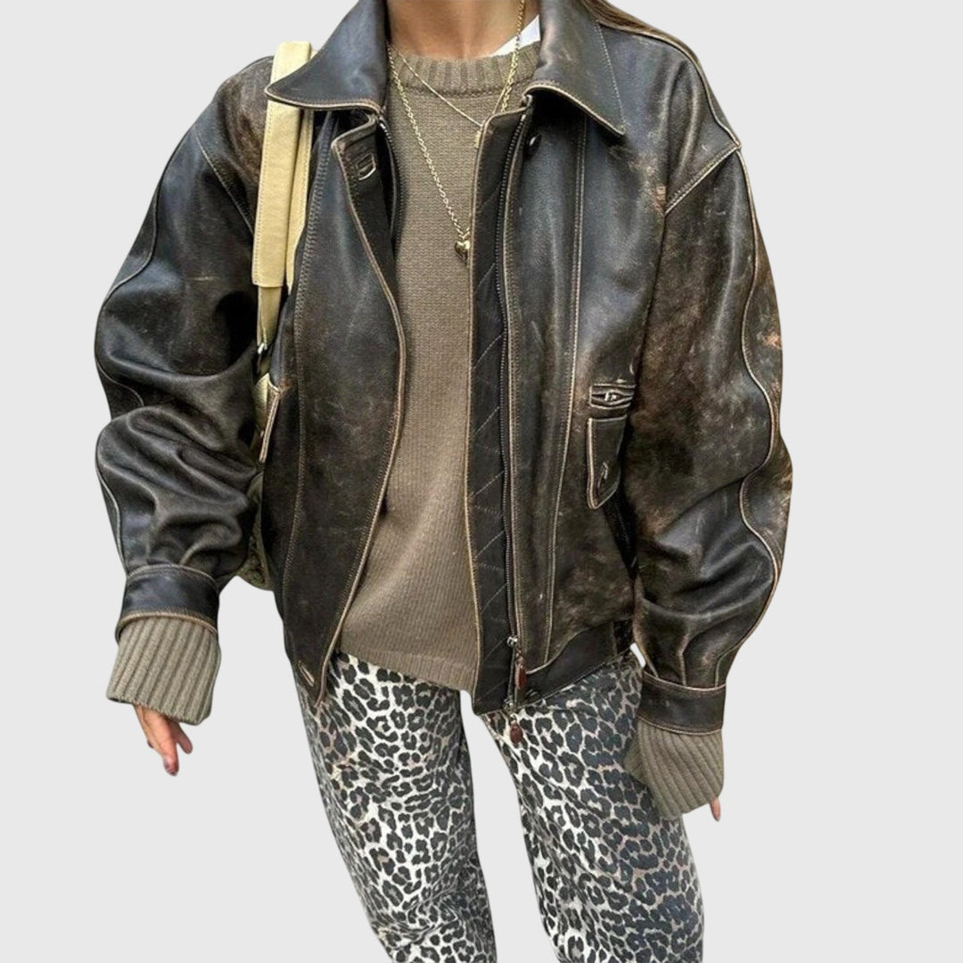 Chandra - Vintage Jeansy we wzorze Lwa