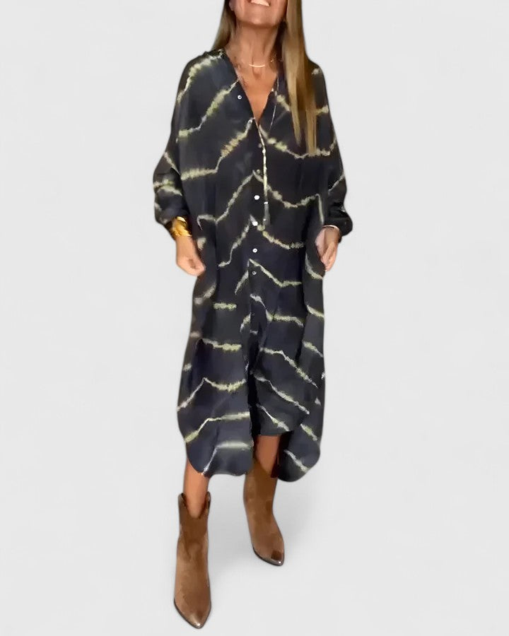 Amelia™ | Elegancka Boho Pasiasta Maxi Sukienka