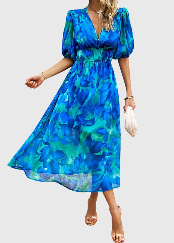 Merlina™ | Modelująca Kwiatowa Sukienka Midi