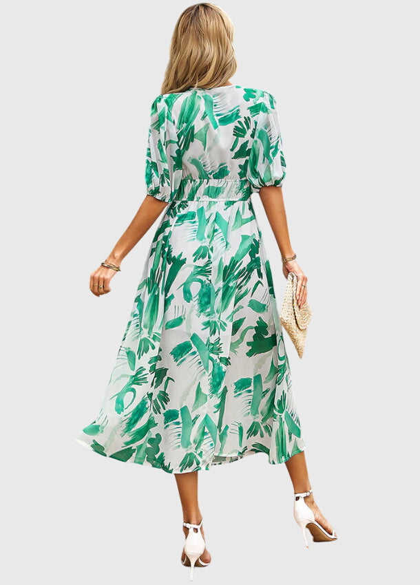 Merlina™ | Modelująca Kwiatowa Sukienka Midi