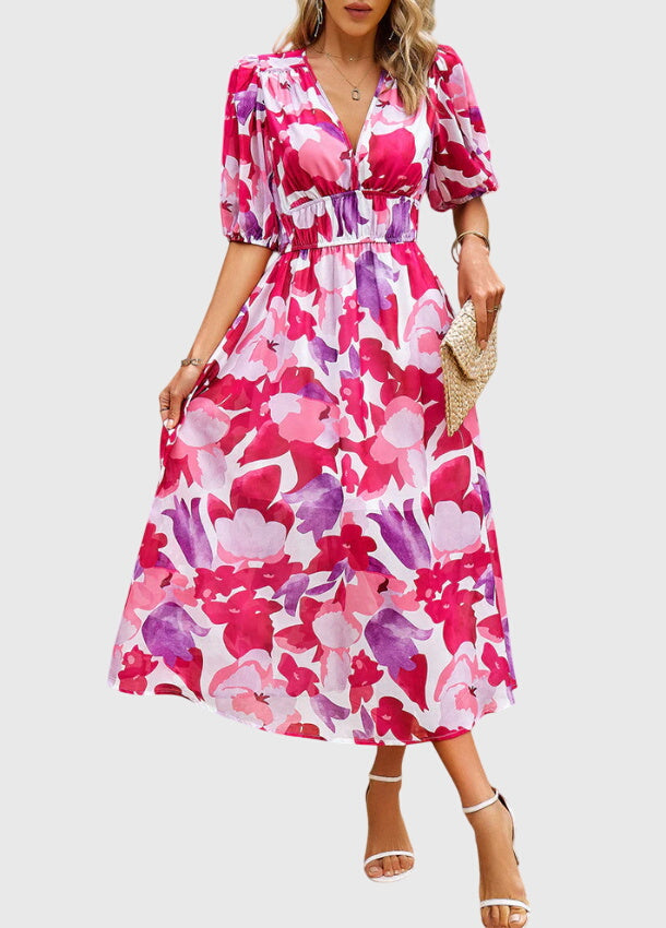 Merlina™ | Modelująca Kwiatowa Sukienka Midi
