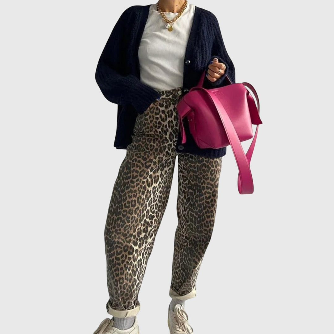 Chandra - Vintage Jeansy we wzorze Lwa