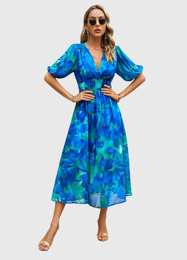 Merlina™ | Modelująca Kwiatowa Sukienka Midi