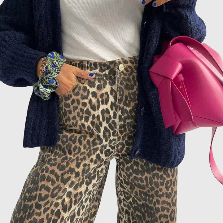 Chandra - Vintage Jeansy we wzorze Lwa