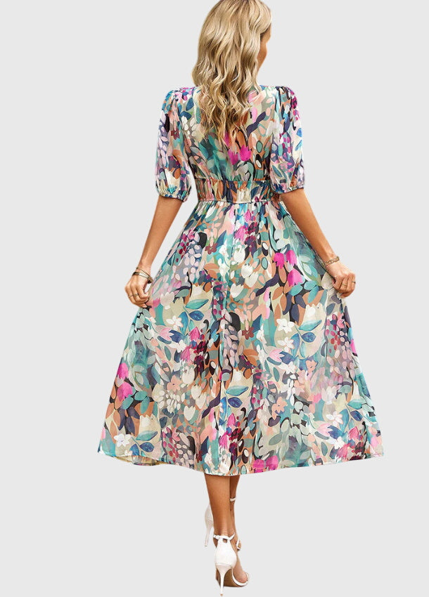 Merlina™ | Modelująca Kwiatowa Sukienka Midi