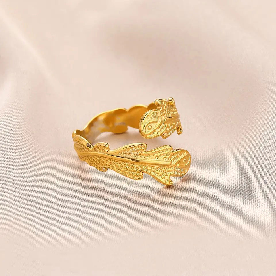 Janirelle | Pierścionek koralowy 18K Złoty
