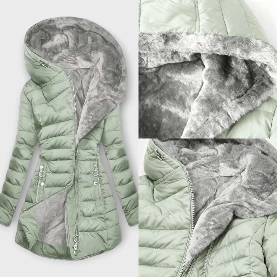 Katarzyna | Stylowa Kurtka Zimowa z Miękkim Futerkiem